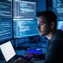 Hacker ético analizando código en un laboratorio de seguridad informática